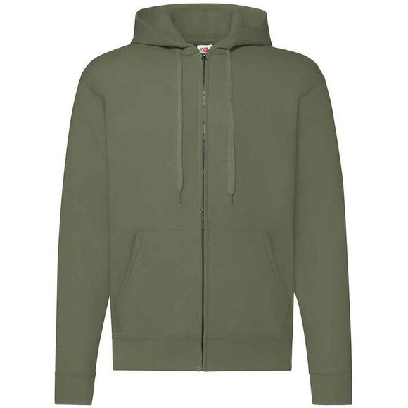 Fruit of the Loom Mens Classic Zipped Hoodie / Classic Olive